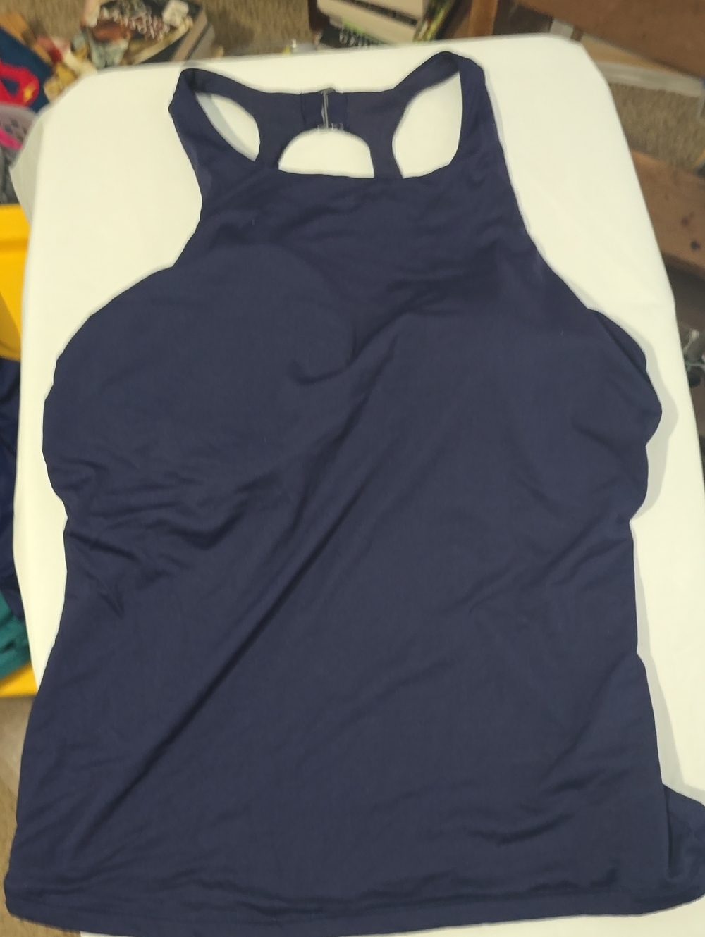 Athleta Navy High-Neck Racerback Tank 38 D/DD